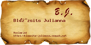 Blázsits Julianna névjegykártya