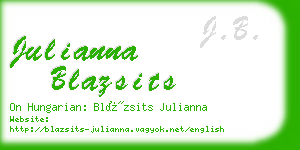 julianna blazsits business card